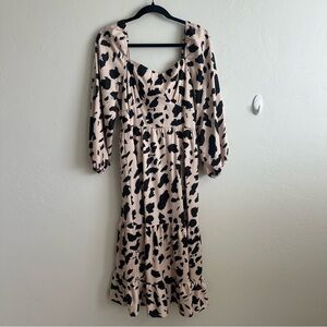 Chic Animal Print Midi Dress